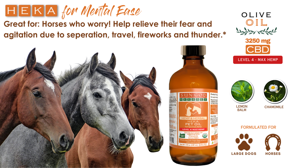 Organic Heka Mental Ease Hemp Pet Oil-Level 4 Max Hemp: for Horses and Large Dogs - SALE