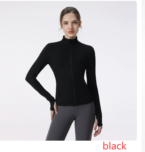 Sportjacke für Damen mit langen Ärmeln und Reißverschluss für Yoga und Laufen